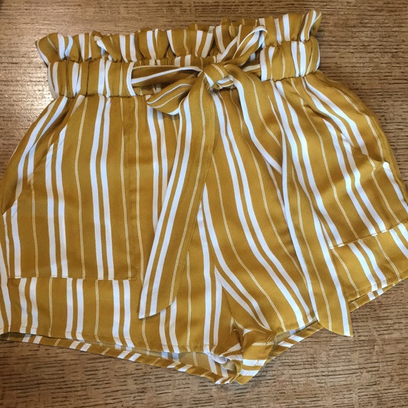 Zaful Pants - High waisted paper bag shorts